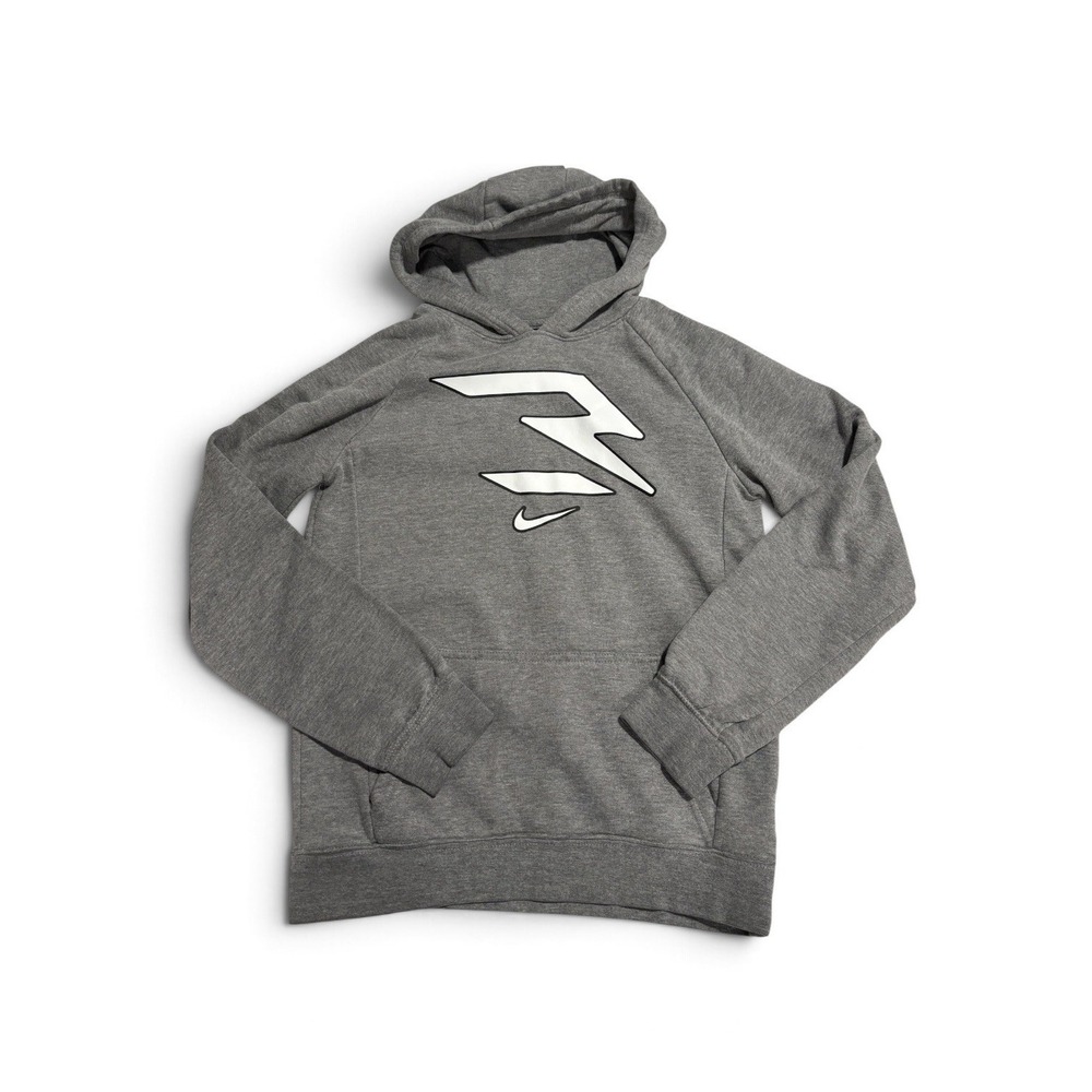 Nike 3Brand Icon Gray Pullover Hoodie Sweatshirt L 12-13 Yrs